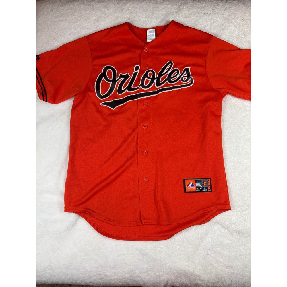 Majestic Baltimore Orioles Manny Machado 13 Jersey Men Large Orange MLB Baseball